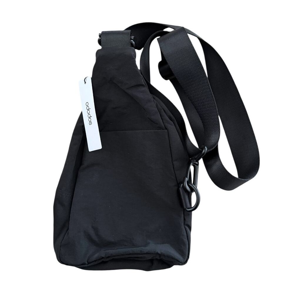 ODODOS Black Nylon Sling Backpack Crossbody Travel Utility Errand Bag NWT - Picture 2 of 5